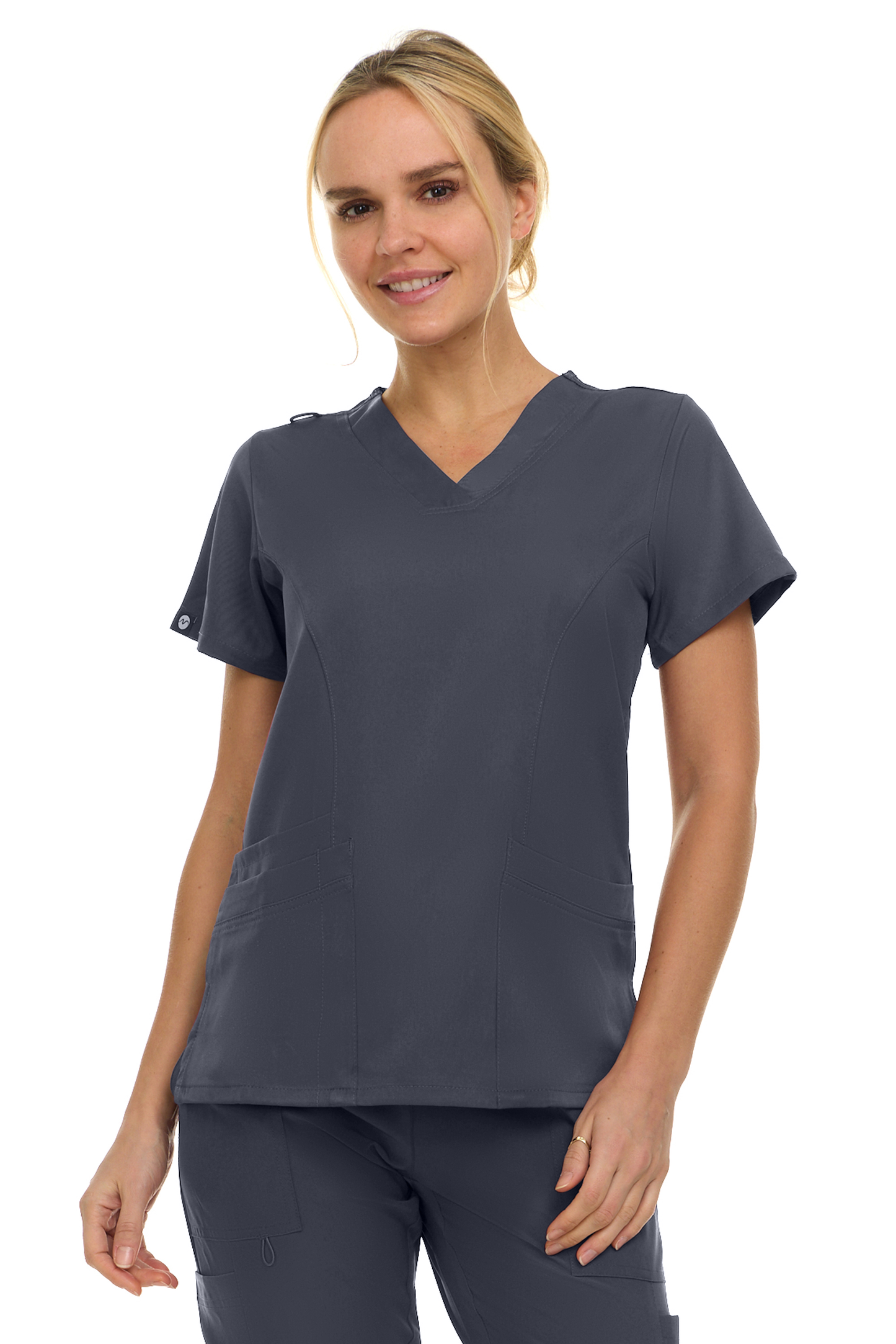 4121 - Eleanor - V-Neck Solid Scrub Top
