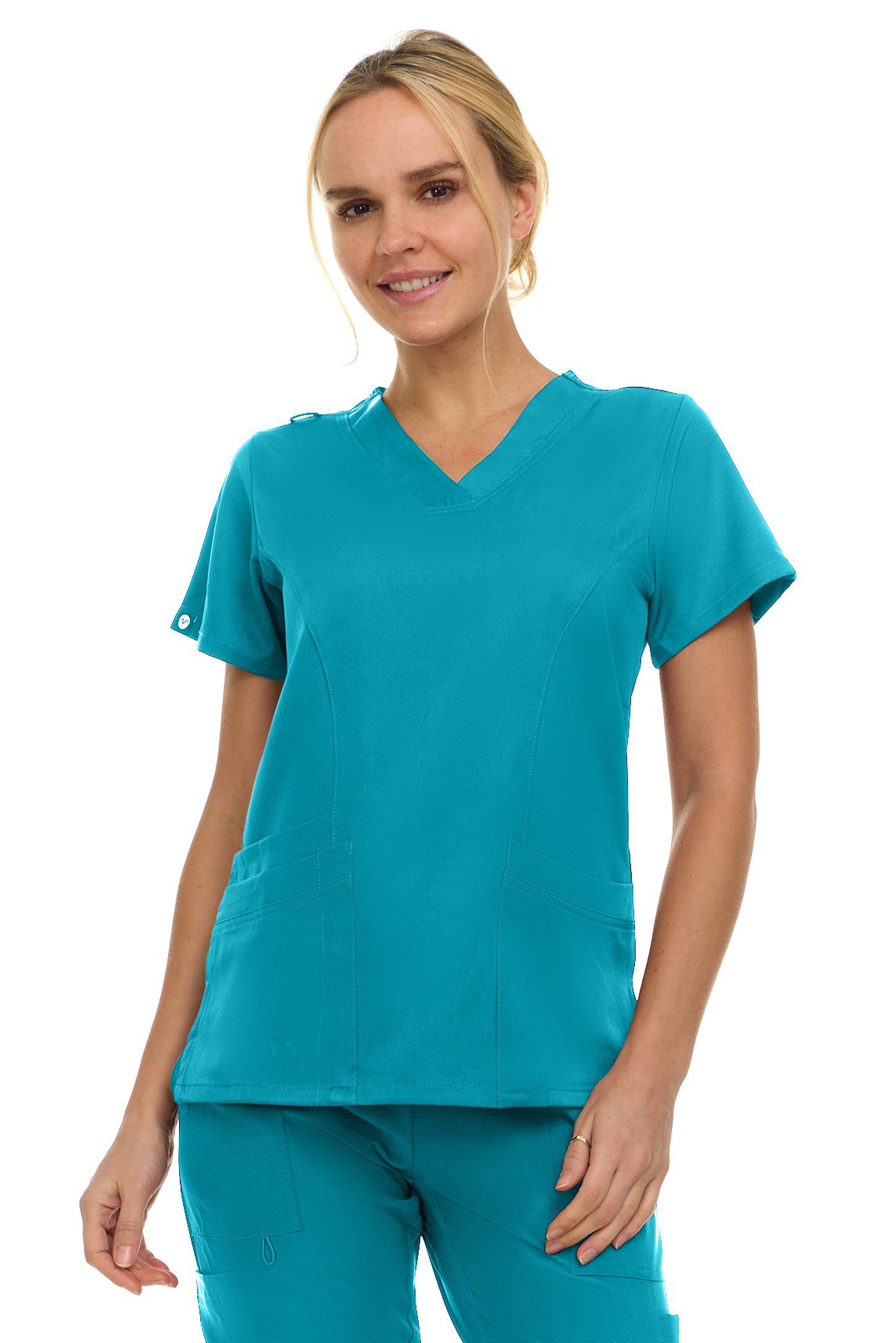 4121 - Eleanor - V-Neck Solid Scrub Top