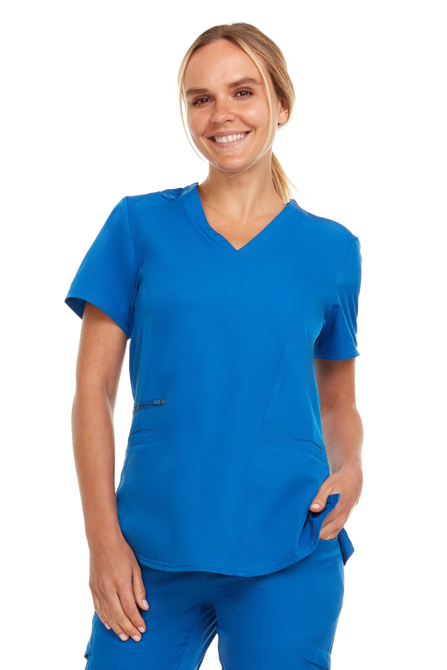 4136 - Ruth - V-Neck Zipper Top