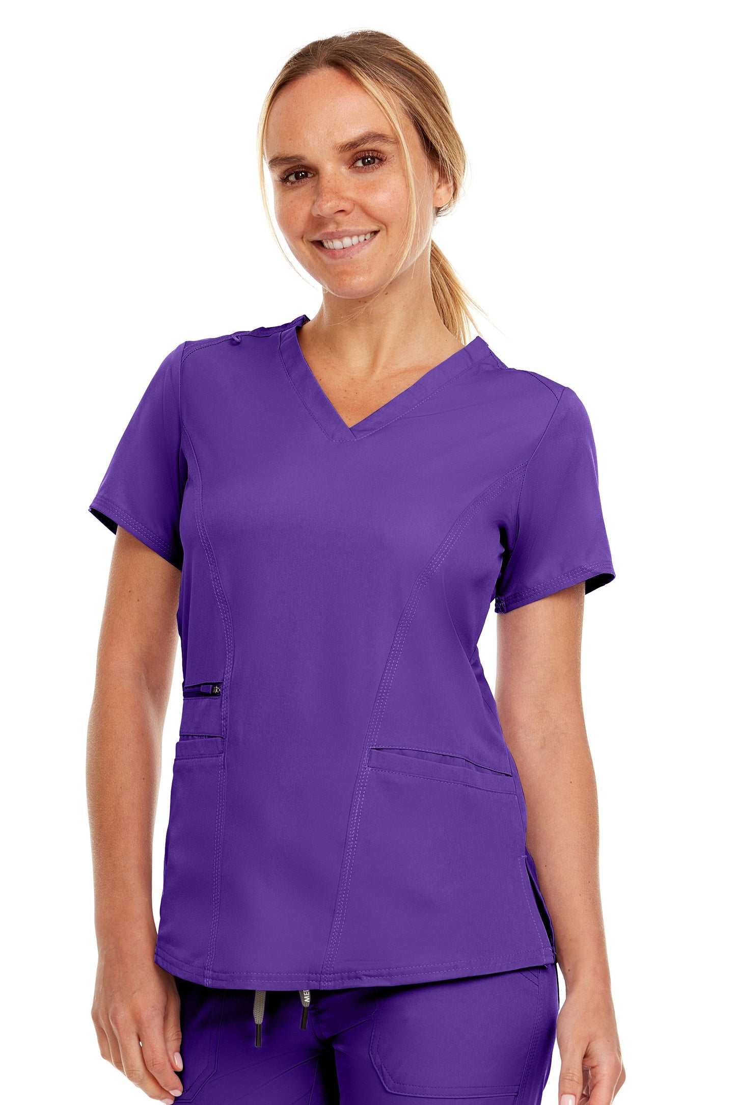 4136 - Ruth - V-Neck Zipper Top