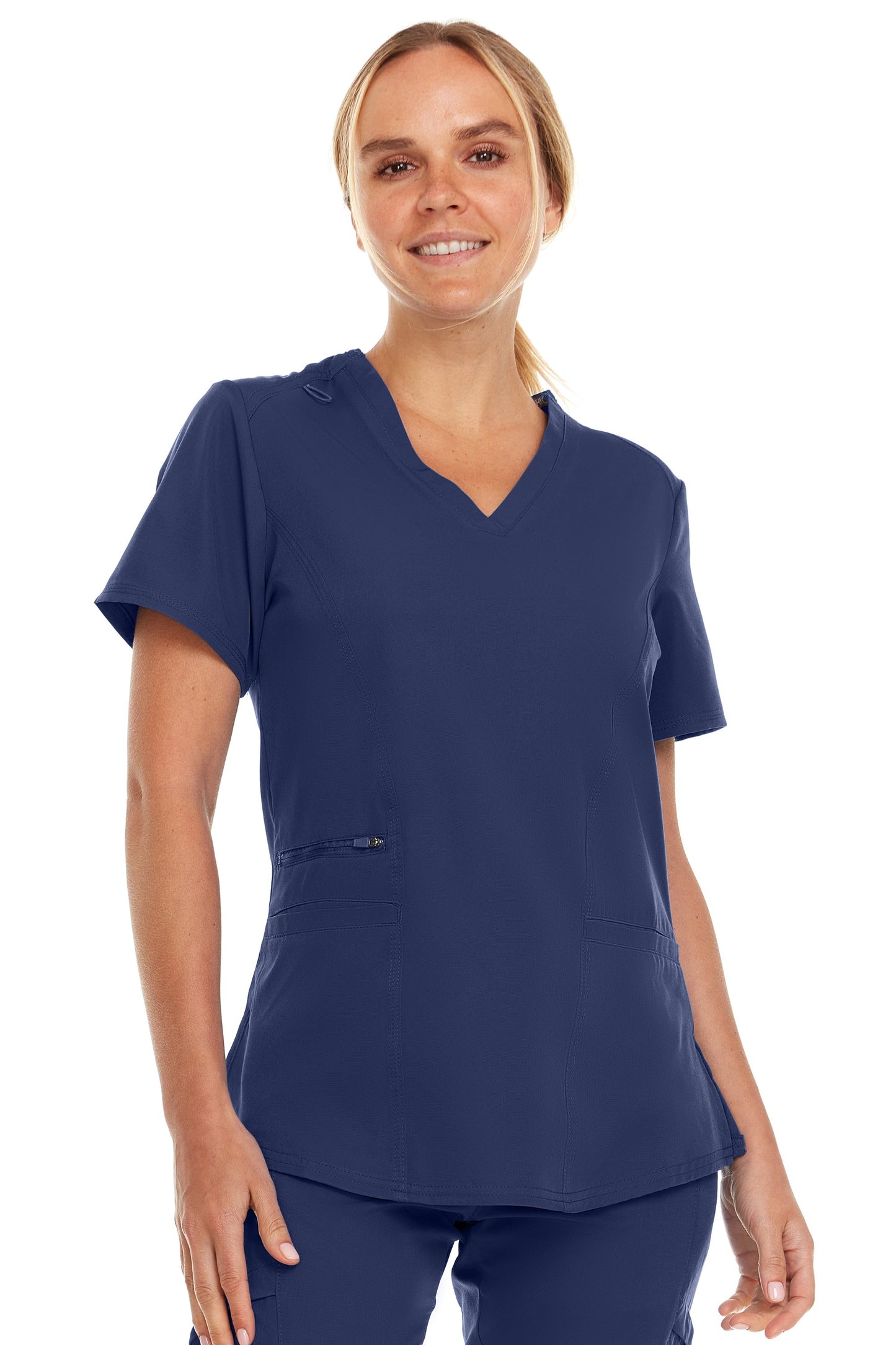 4136 - Ruth - V-Neck Zipper Top