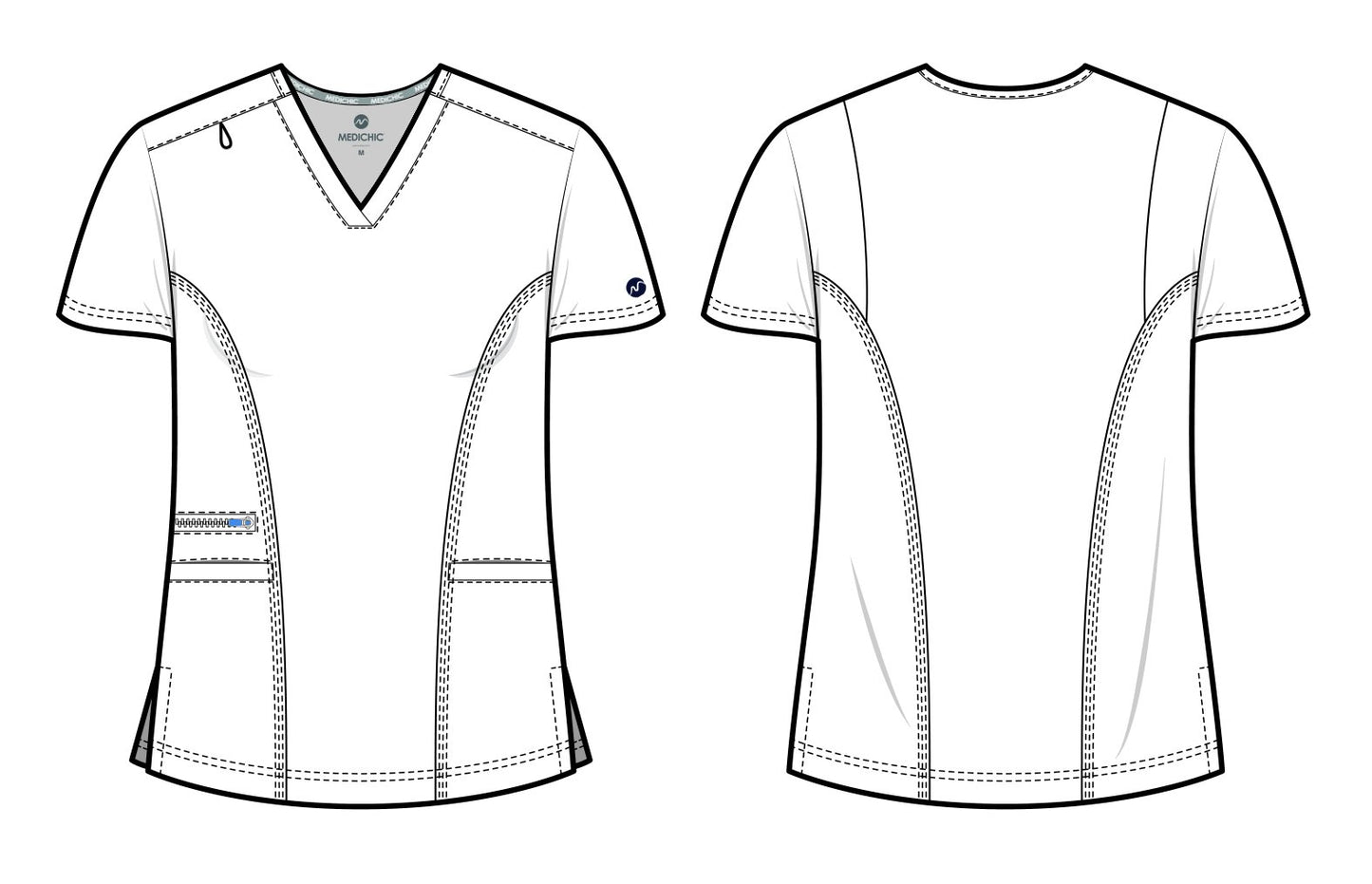 4136 - Ruth - V-Neck Zipper Top